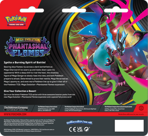 POKEMON ME02 PHANTASMAL FLAMES 3PK BLISTER (1) }2025-11-14
