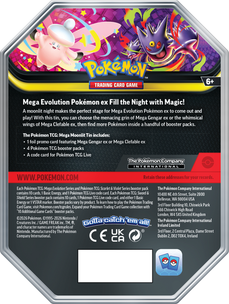 POKEMON MEGA MOONLIT TIN (1 tin at random)