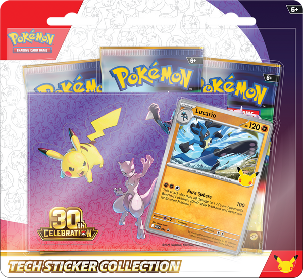POKEMON 30TH CELEBRATION TECH STICKER COLLECTION (2026-09-16) --1 at random