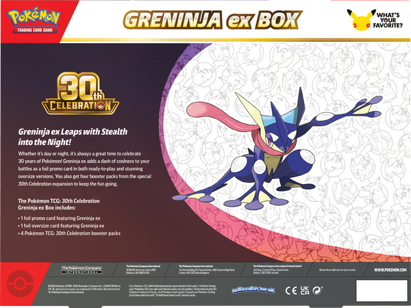POKEMON 30TH CELEBRATION SYLVEON EX / GRENINJA EX BOX (2026-09-16) --1 at random