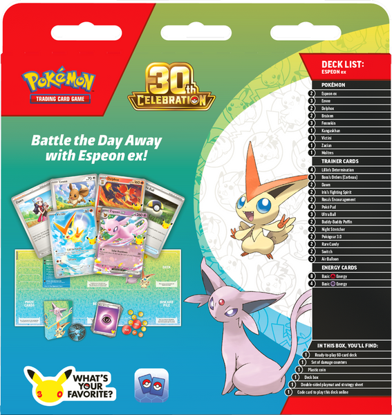 POKEMON 30TH CELEBRATION BATTLE DECKS ESPEON EX / UMBREON EX (2026-10-30) --at random