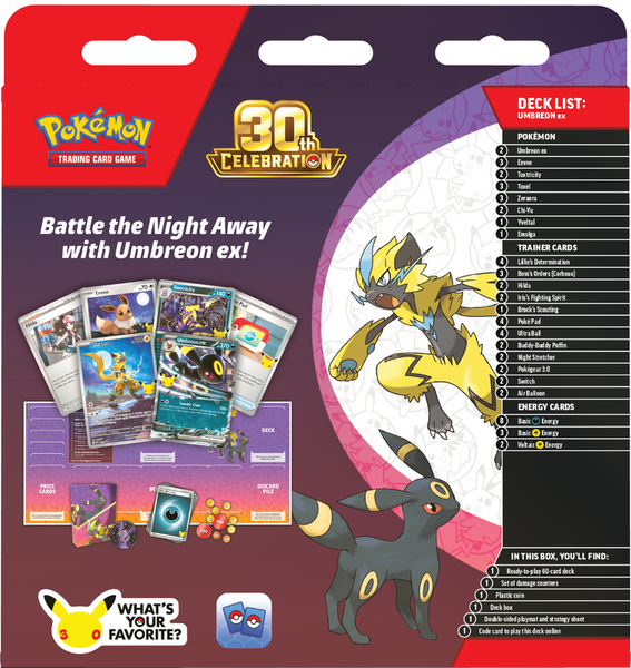 POKEMON 30TH CELEBRATION BATTLE DECKS ESPEON EX / UMBREON EX (2026-10-30) --at random
