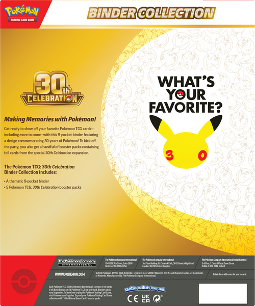POKEMON 30TH CELEBRATION BINDER COLLECTION (2026-10-02)