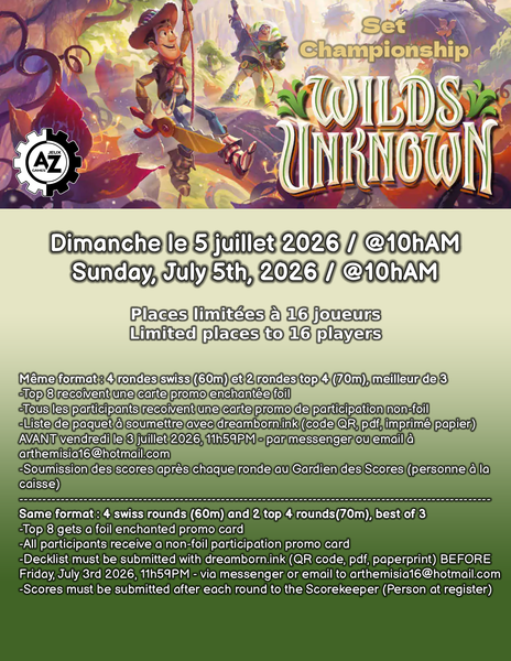 Inscription SET CHAMPIONSHIP lorcana WILDS UNKNOWN