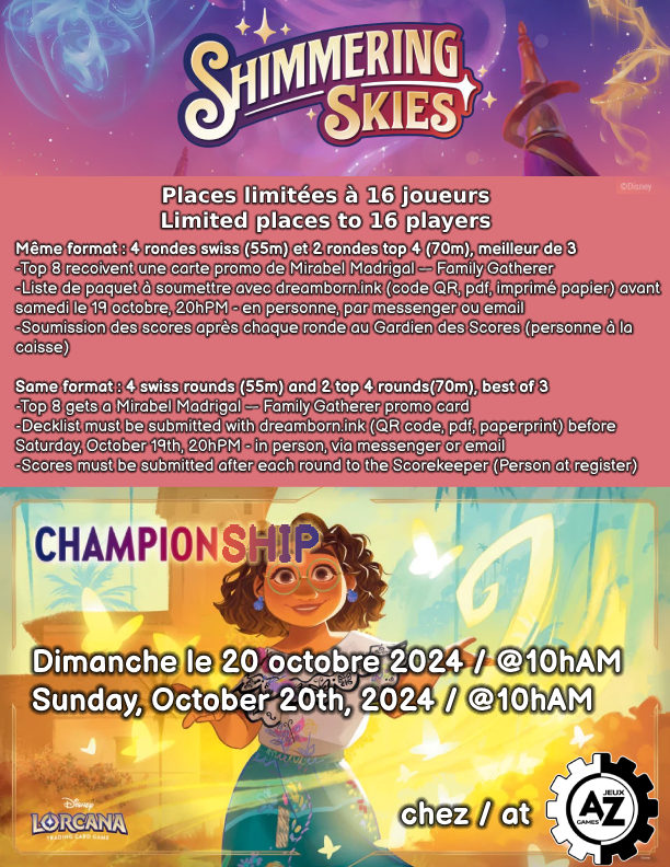 REGISTRATION lorcana set championship INSCRIPTION