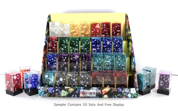 CHESSEX; 7 dés polyédriques TRANSPARENT / TRANSLUCENT