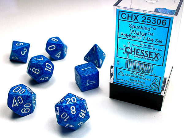 CHESSEX; 7 dés polyédriques PICOTÉ / SPECKLED