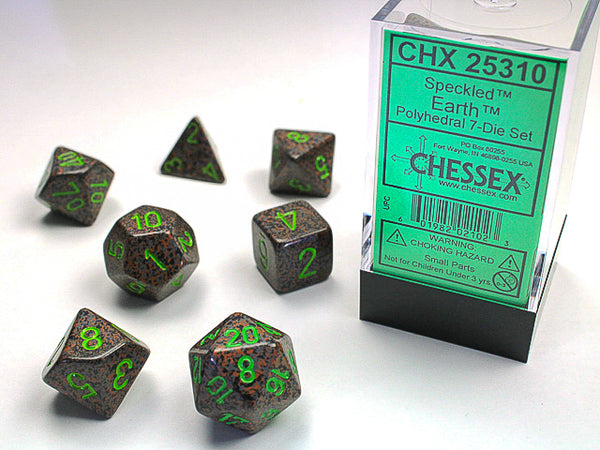 CHESSEX; 7 dés polyédriques PICOTÉ / SPECKLED