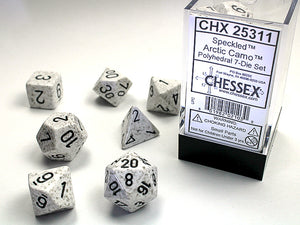CHESSEX; 7 dés polyédriques PICOTÉ / SPECKLED