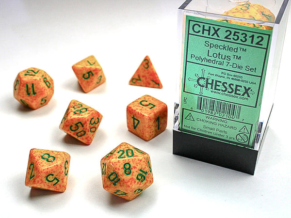 CHESSEX; 7 dés polyédriques PICOTÉ / SPECKLED