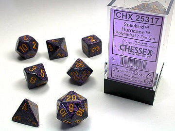 CHESSEX; 7 dés polyédriques PICOTÉ / SPECKLED