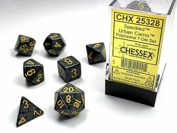 CHESSEX; 7 dés polyédriques PICOTÉ / SPECKLED