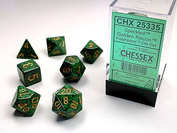 CHESSEX; 7 dés polyédriques PICOTÉ / SPECKLED