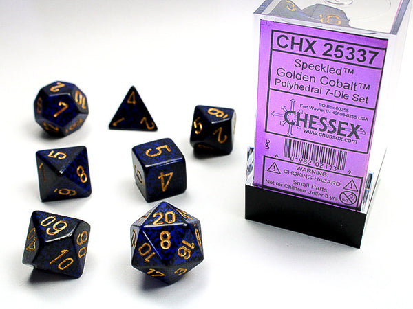 CHESSEX; 7 dés polyédriques PICOTÉ / SPECKLED