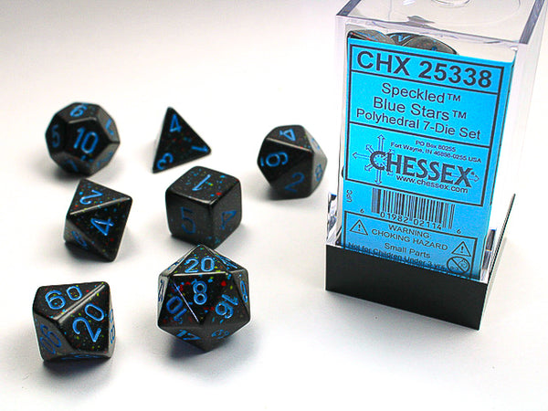 CHESSEX; 7 dés polyédriques PICOTÉ / SPECKLED