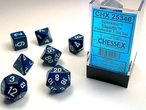CHESSEX; 7 dés polyédriques PICOTÉ / SPECKLED