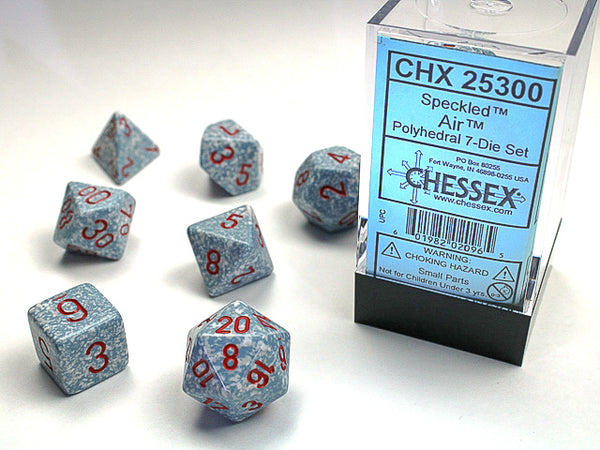 CHESSEX; 7 dés polyédriques PICOTÉ / SPECKLED