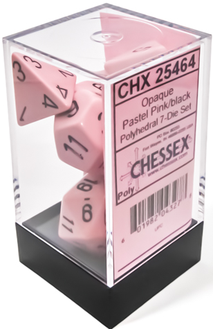 CHESSEX; 7 dés polyédriques OPAQUES