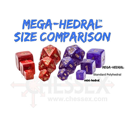 CHESSEX; 7 dés polyédriques - MEGA-HEDRAL