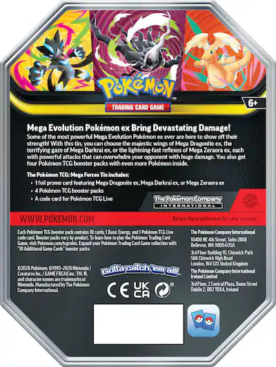 POKEMON MEGA FORCES TIN (2026-08-28) --1 at random
