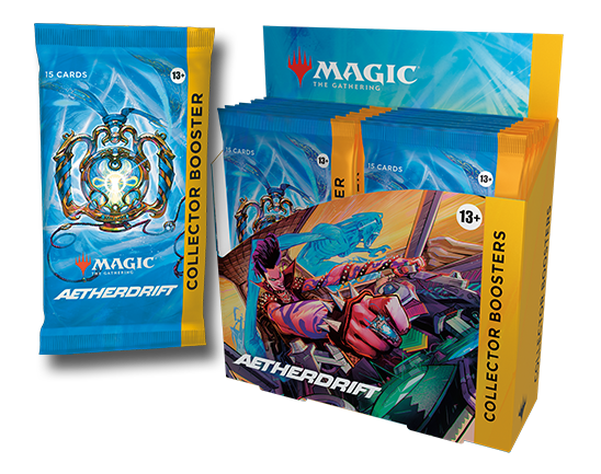 mtg aetherdrift collector booster box COLLECTOR's – Jeux AZ Games 5 Rares or Higher Trading card packaging:7 card/pack 20 pack/box Stocked at The Arena Pokémon Sword & Shield