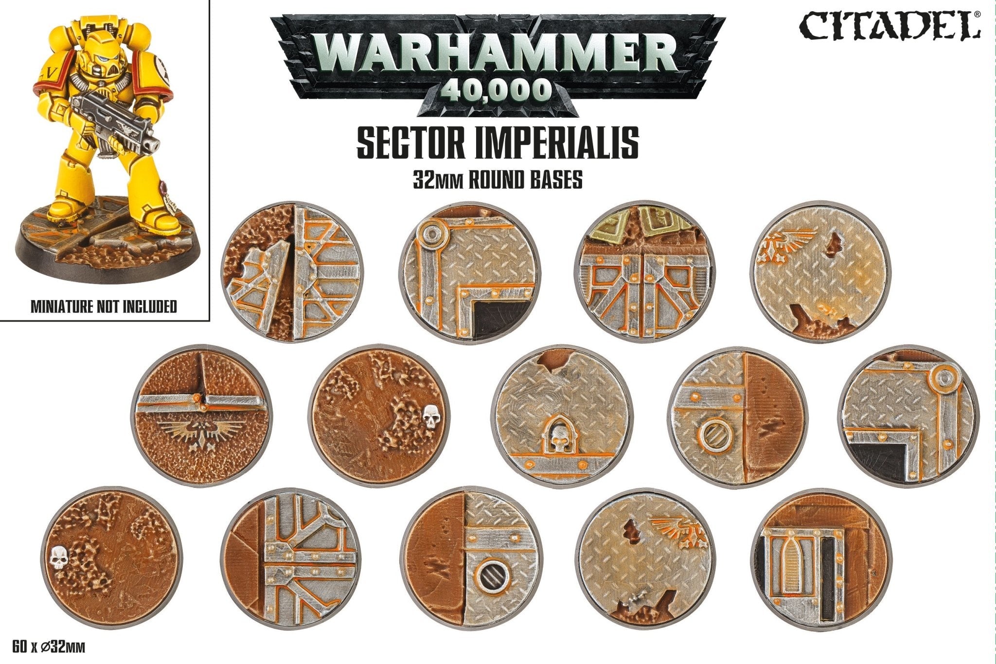 40K; SECTOR IMPERIALIS 32 MM ROUND BASES