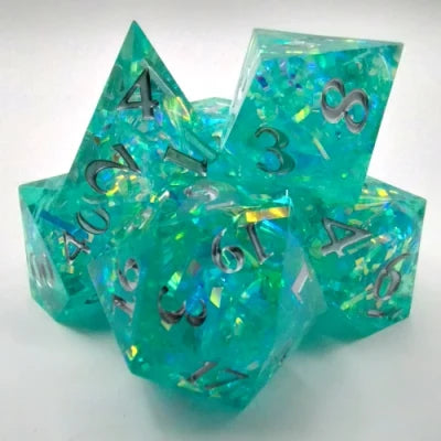 Kits de 7 dés polyédriques en résine - Dés acérés