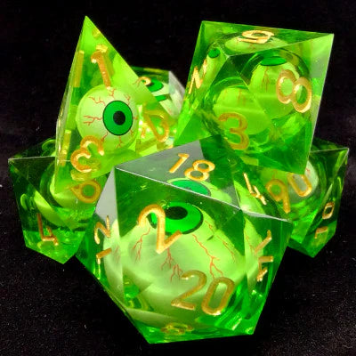 Kits de 7 dés polyédriques en résine