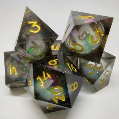 Kits de 7 dés polyédriques en résine