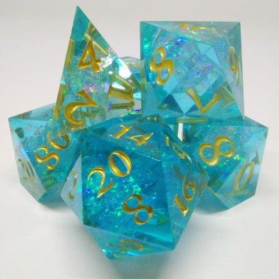 Kits de 7 dés polyédriques en résine - Dés acérés
