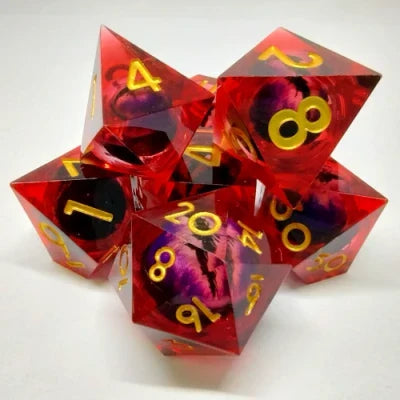 Kits de 7 dés polyédriques en résine