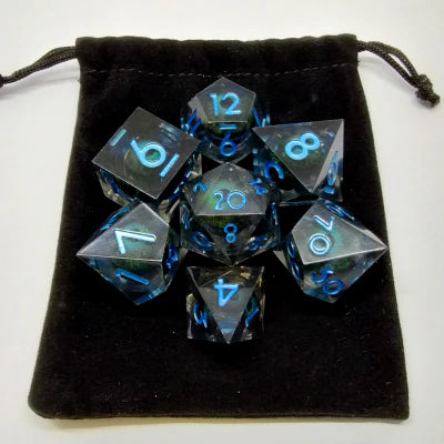 Kits de 7 dés polyédriques en résine