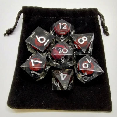 Kits de 7 dés polyédriques en résine