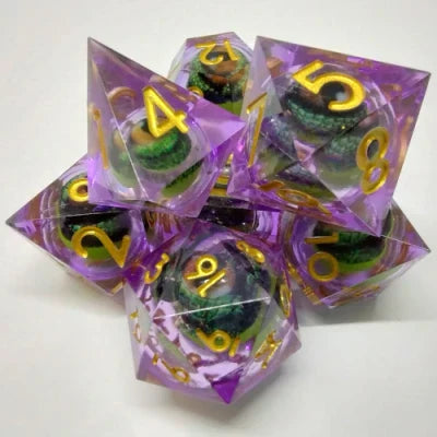 Kits de 7 dés polyédriques en résine