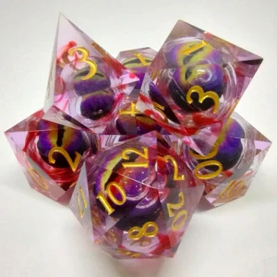 Kits de 7 dés polyédriques en résine