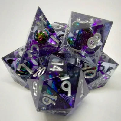 Kits de 7 dés polyédriques en résine