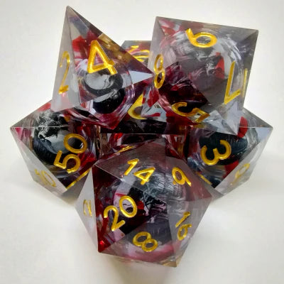 Kits de 7 dés polyédriques en résine