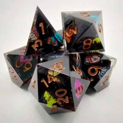 Kits de 7 dés polyédriques en résine