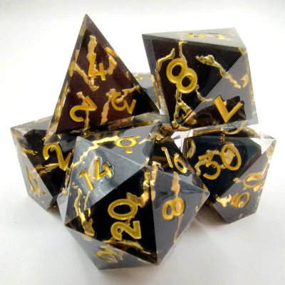 Kits de 7 dés polyédriques en résine
