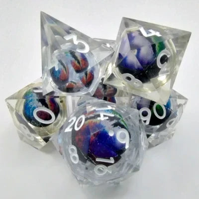 Kits de 7 dés polyédriques en résine