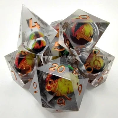 Kits de 7 dés polyédriques en résine