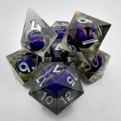 Kits de 7 dés polyédriques en résine OEIL DE DRAGON