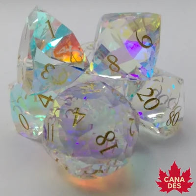 KIT DE DÉS DELUXES EN VERRE GRAVÉ