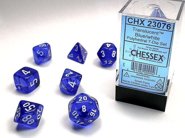 CHESSEX; 7 dés polyédriques TRANSPARENT / TRANSLUCENT