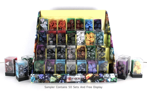 CHESSEX; 7 dés polyédriques PICOTÉ / SPECKLED