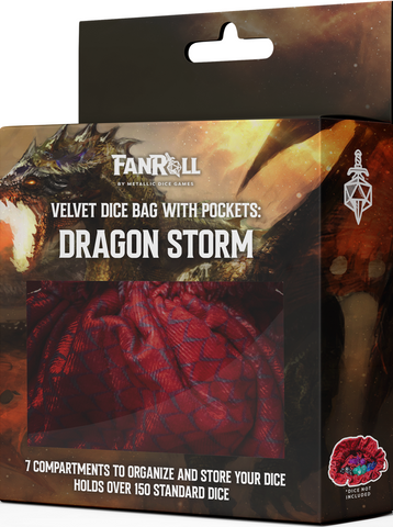 VELVET DICE BAG COMPARTMENT DRAGON STORM