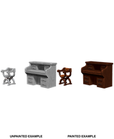 WIZKIDS UNPAINTED MINIS WV5 DESK AND CHAIR