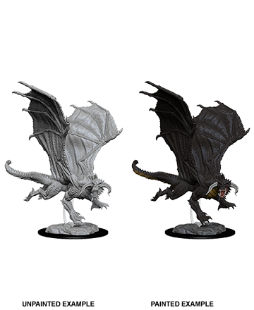 DND UNPAINTED MINIS WV8 YOUNG BLACK DRAGON
