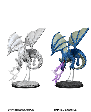 DND UNPAINTED MINIS WV8 YOUNG BLUE DRAGON