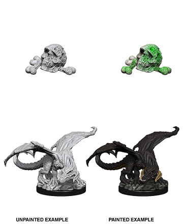 DND UNPAINTED MINIS WV10 BLACK DRAGON WYRMLING